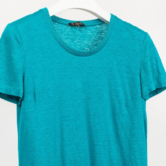 Loro Piana Blue Linen Short-Sleeve T-Shirt - Picture 3 of 8